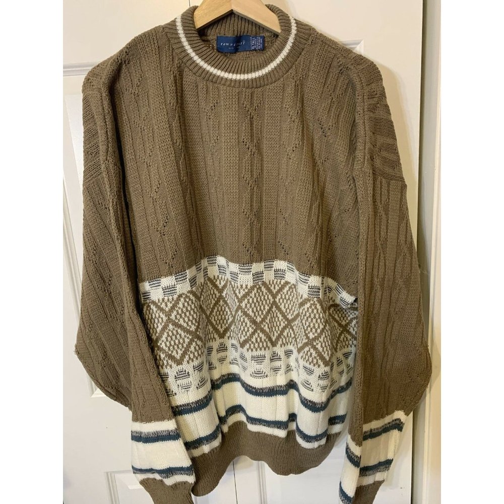 Vintage Towncraft Made In USA Men’s Sz XLT‎ Long Sleeve Pullover Knit Sweater